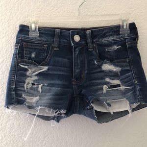 Navy blue ripped short shorts